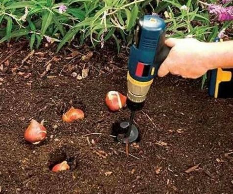 2 pezzi da giardino trivella punta trapano, strumento scavare buco terreno  guanti strumento da giardinaggio per fare buco piantando t