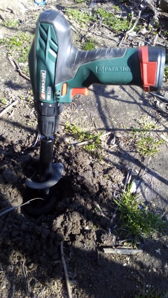 2 pezzi da giardino trivella punta trapano, strumento scavare buco terreno  guanti strumento da giardinaggio per fare buco piantando t